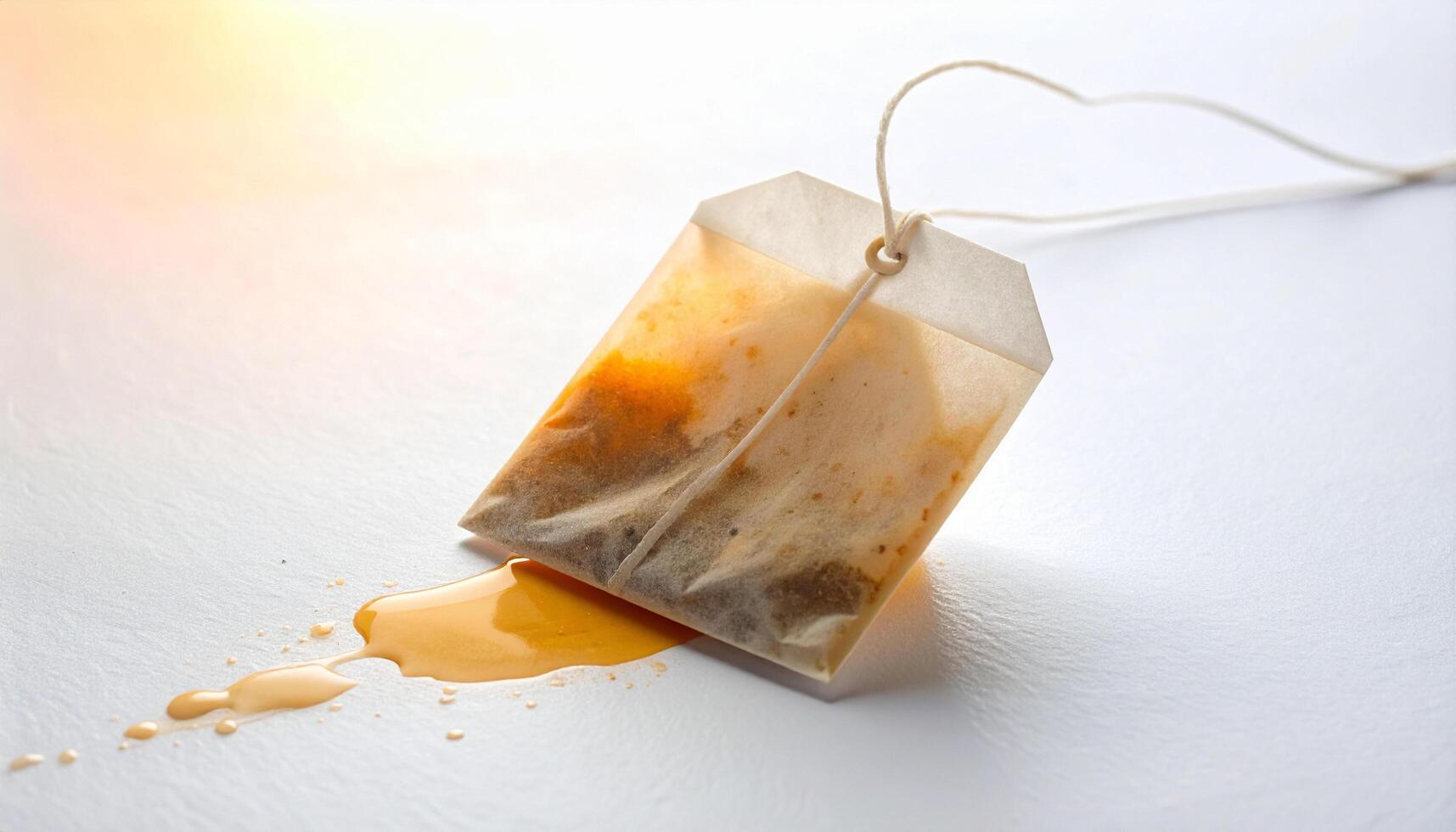 Tea Bag Tag With Wet Trail photo
