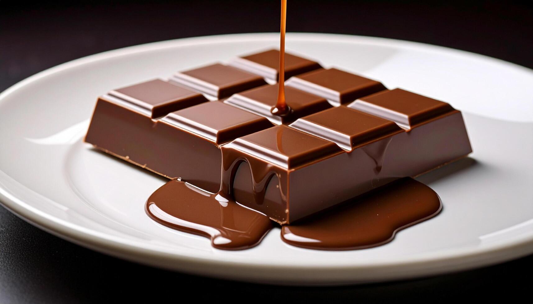 Melting Chocolate On Plate photo