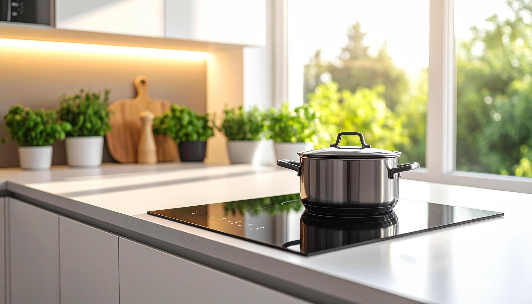 Smart Kitchen IoT Stove With Sensor Light photo