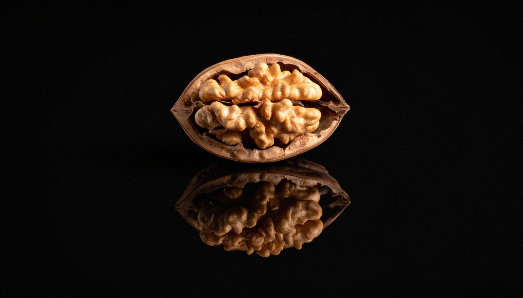 Walnut Shell On Glossy Liquid photo