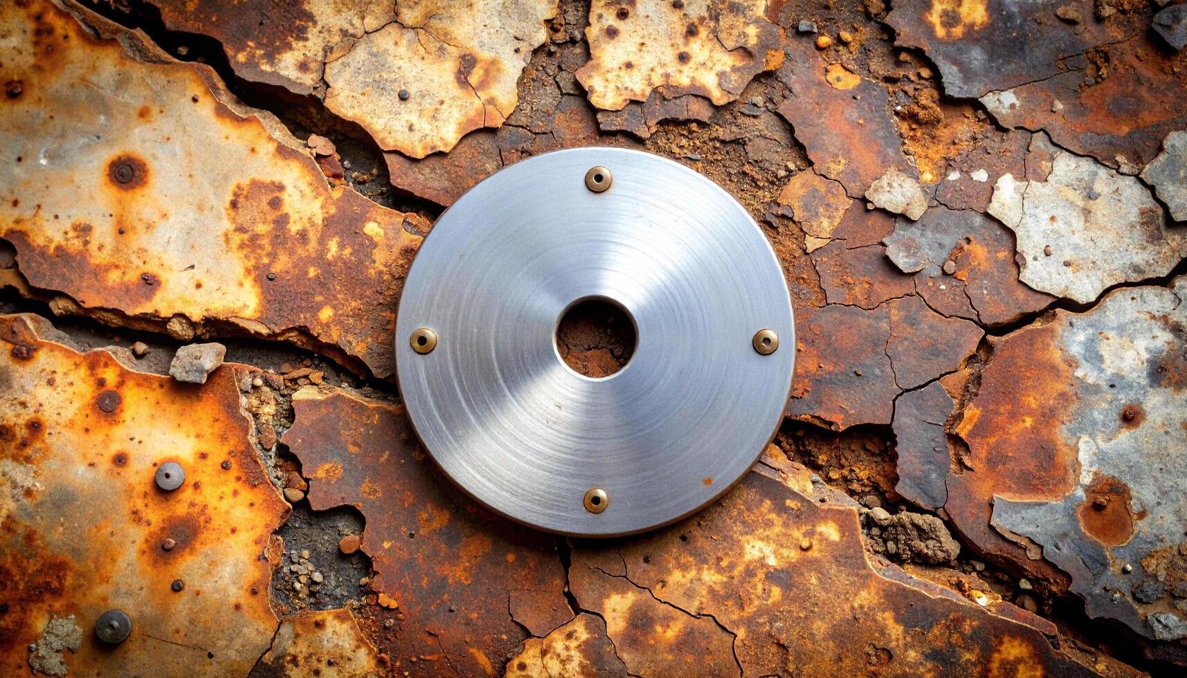 Metal Disc On Industrial Floor photo