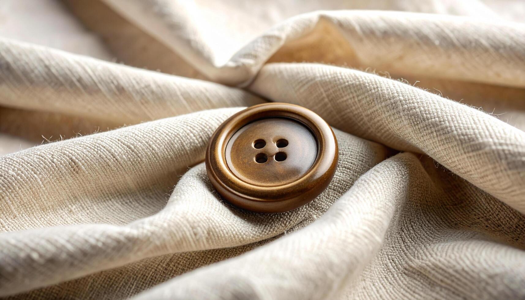 Button On Folded Muslin Fabric photo