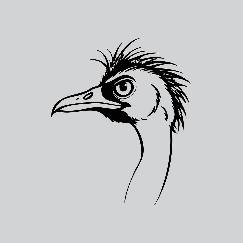 Emu Head design Concept vector