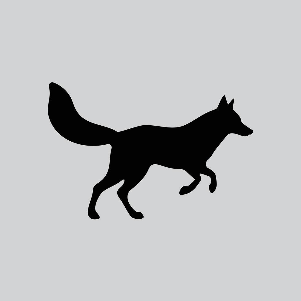 Minimalist Jackal Jumping Artwork vector