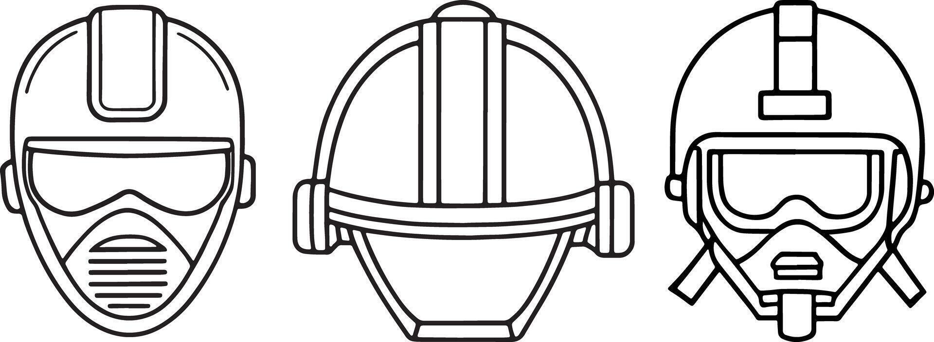 Safety helmet illustration showcasing protection gear in clean outline for occupational themes vector