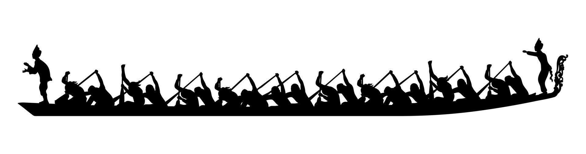 Aura of a Farmer Child Silhouette Leading a Fierce Pacu Jalur Race - Traditional Indonesian Dragon Boat Sport Full of Spirit, Strength, and Heritage vector