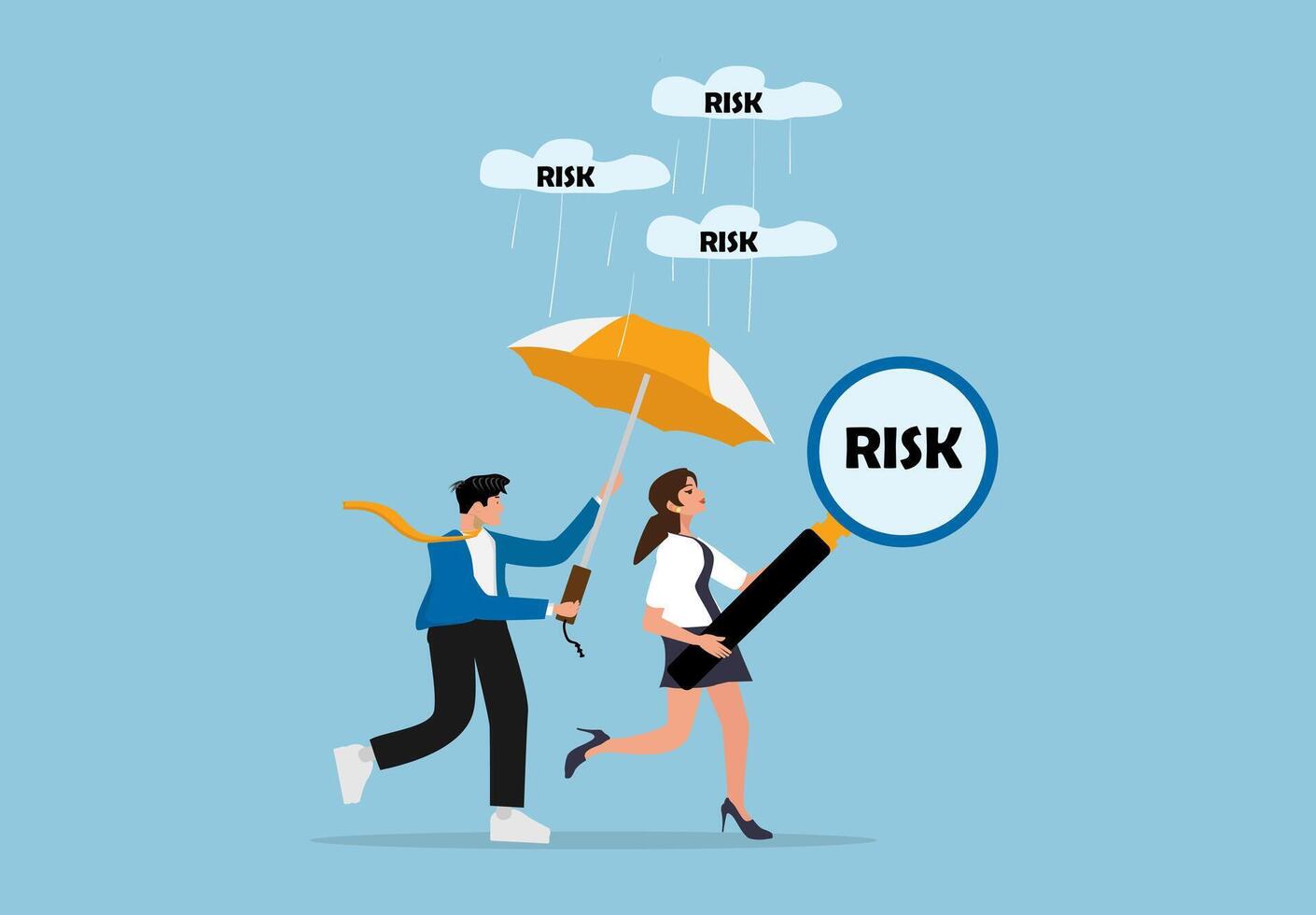 Business People Protecting Themselves from Falling Risks vector