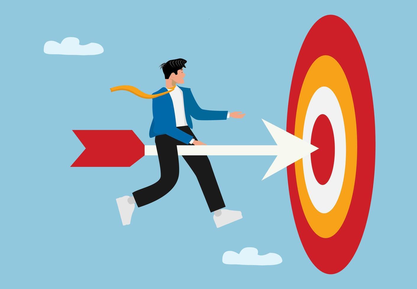 Man Throwing Arrows at Target on Woman Back Representing Unbalanced Effort vector