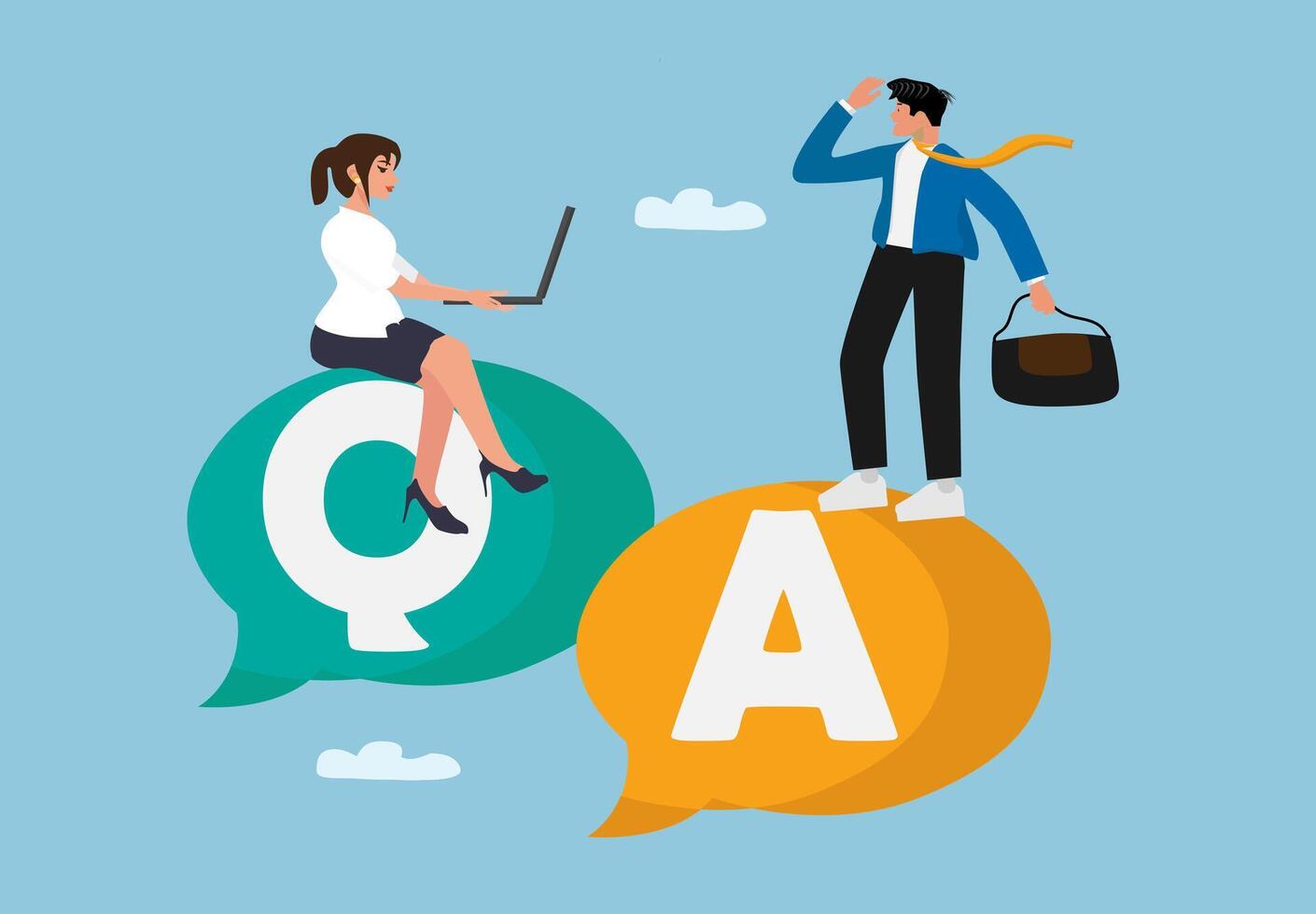 business people qa interview concept illustration vector