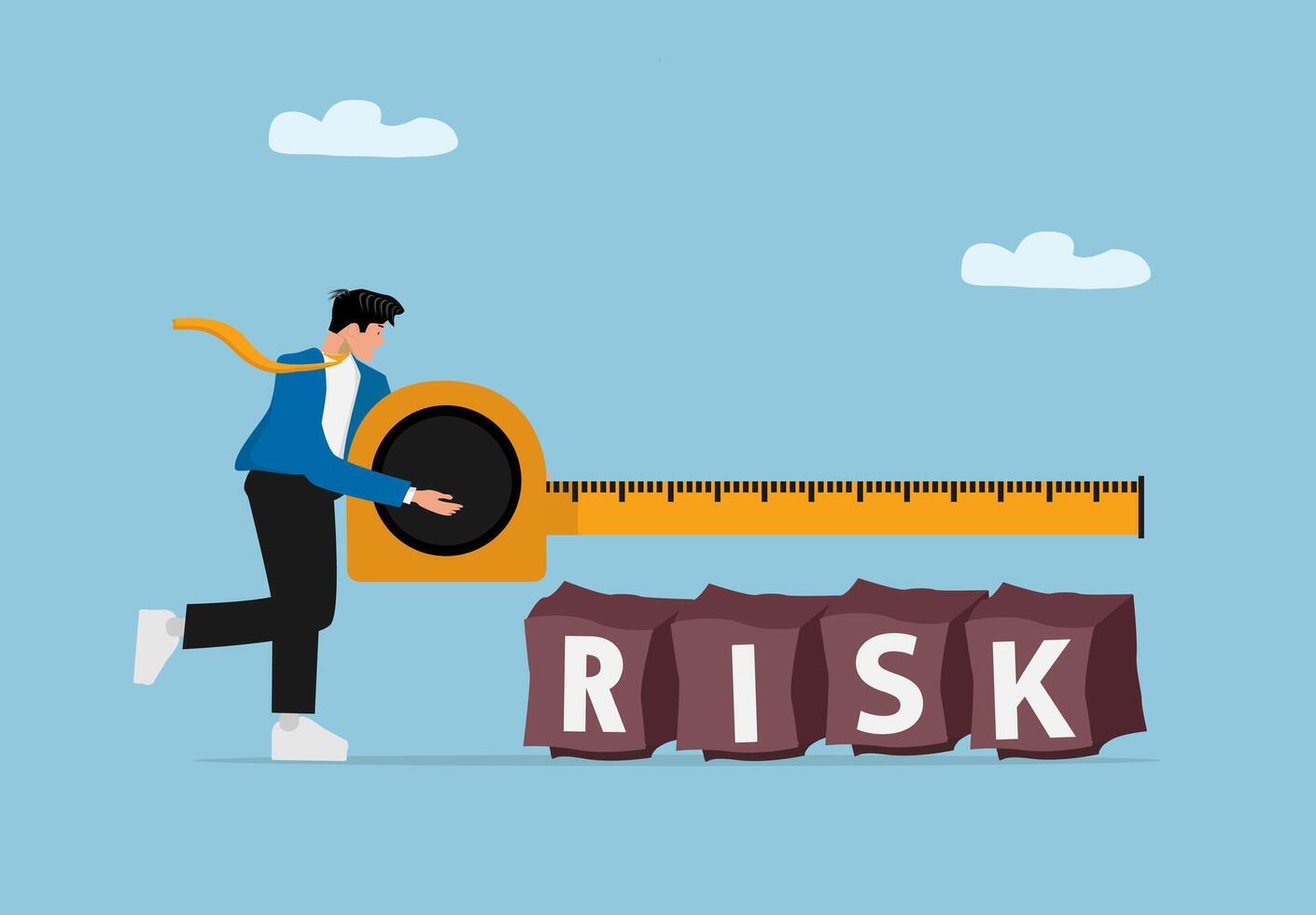 Businessman Measuring and Analyzing Risk vector