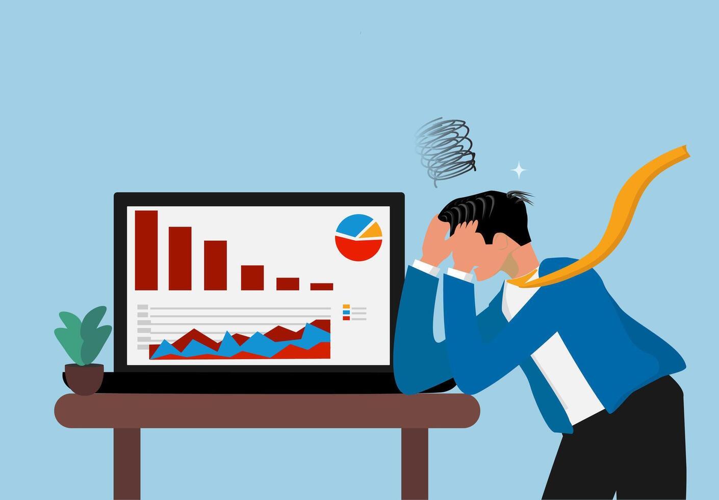 Businessman Stress and Mental Health vector
