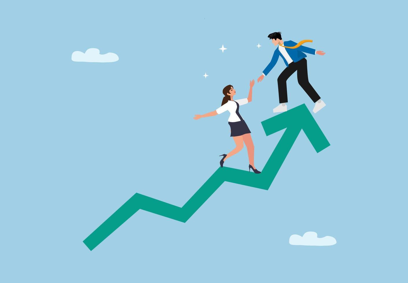 Business Teamwork Helping Each Other to Achieve Success vector