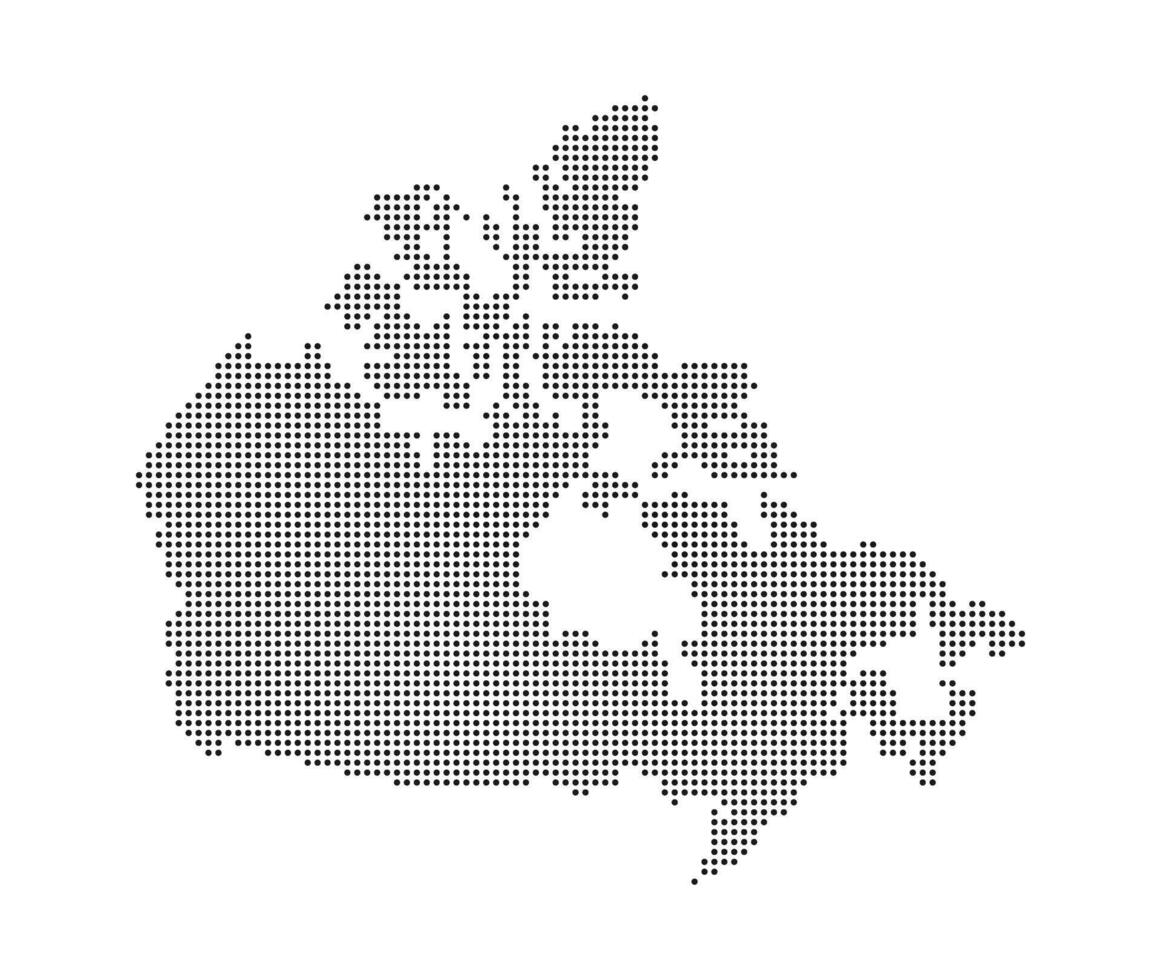 Canada Map Dots Halftone Style Illustration vector