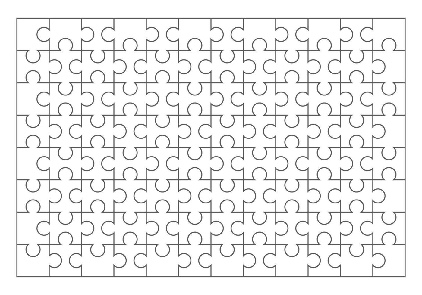 Jigsaw Puzzle Pieces Illustration, Line Style Design vector