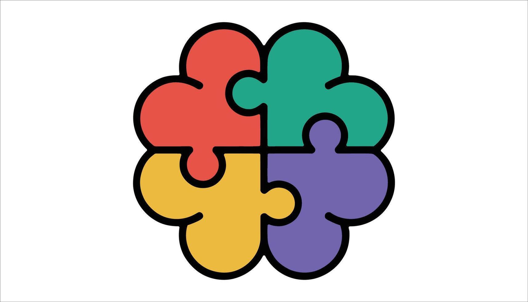 Abstract Puzzle Brain Concept Illustration Colorful Design vector