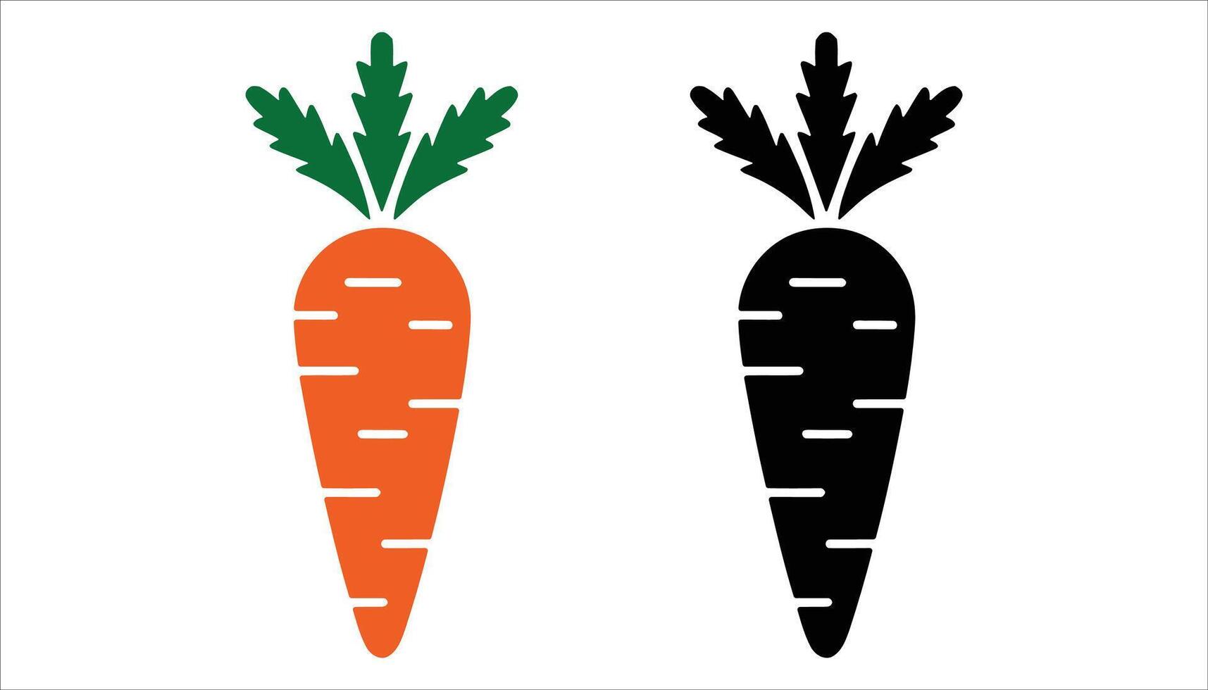 Carrot Icon with Green Leaves Flat Design vector