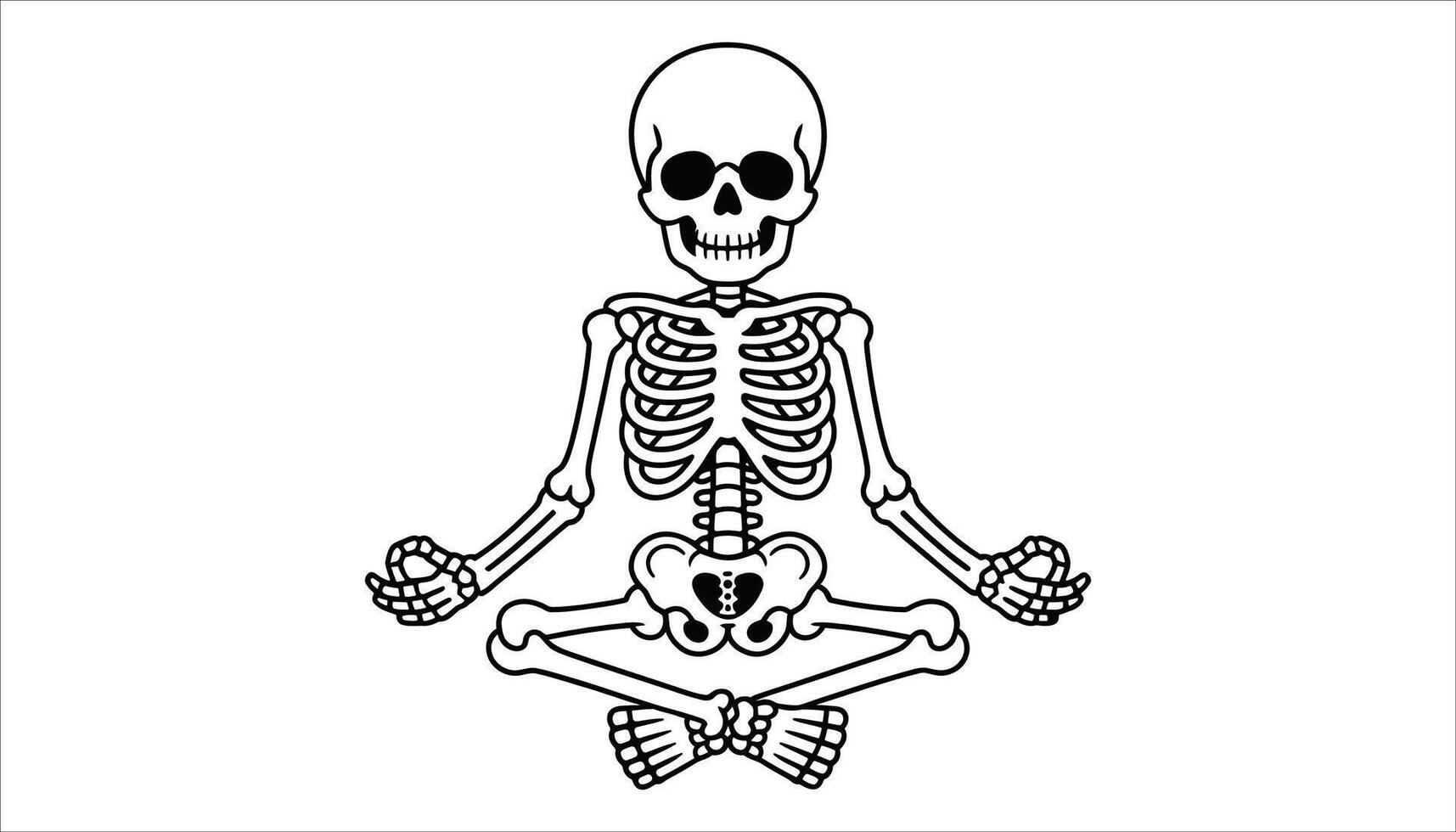 Meditating Skeleton Illustration Perfect for Halloween or Yoga Themes vector