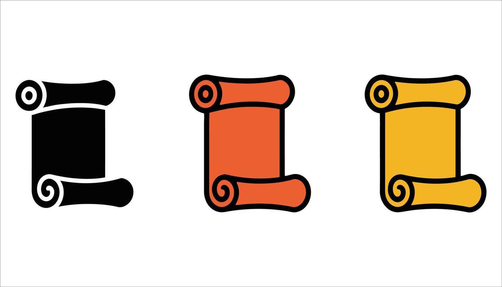 Scroll Icon Vintage Paper Roll Illustration vector