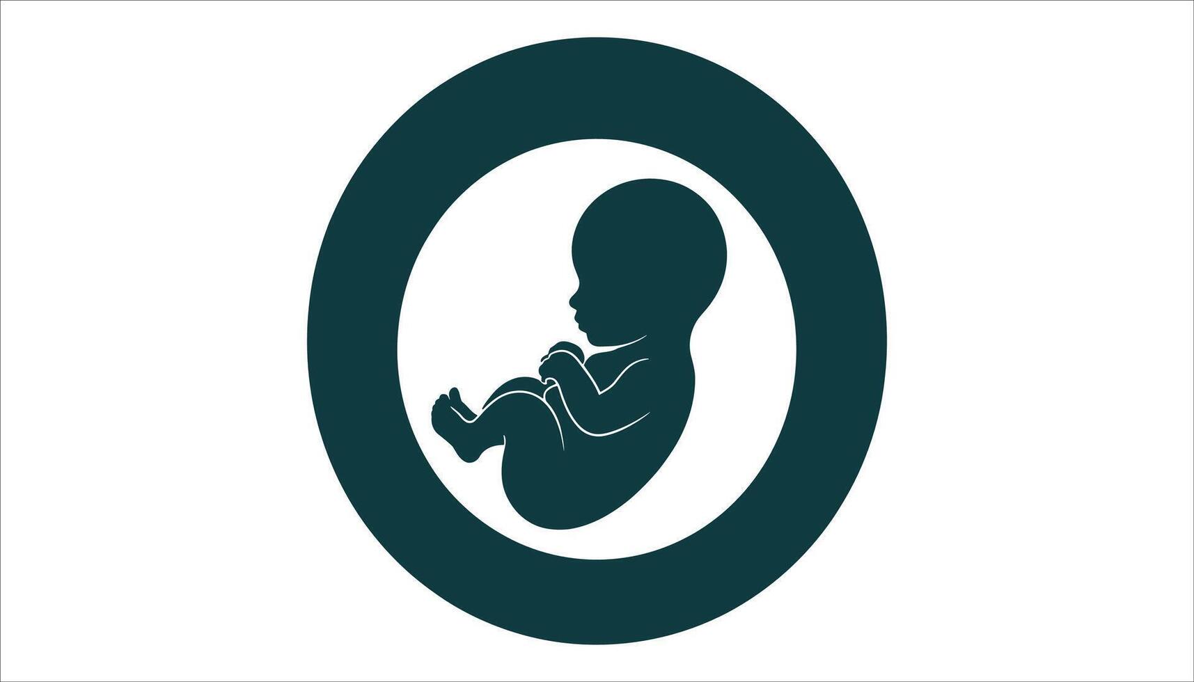 Fetus in Womb Baby Silhouette Graphic Design vector