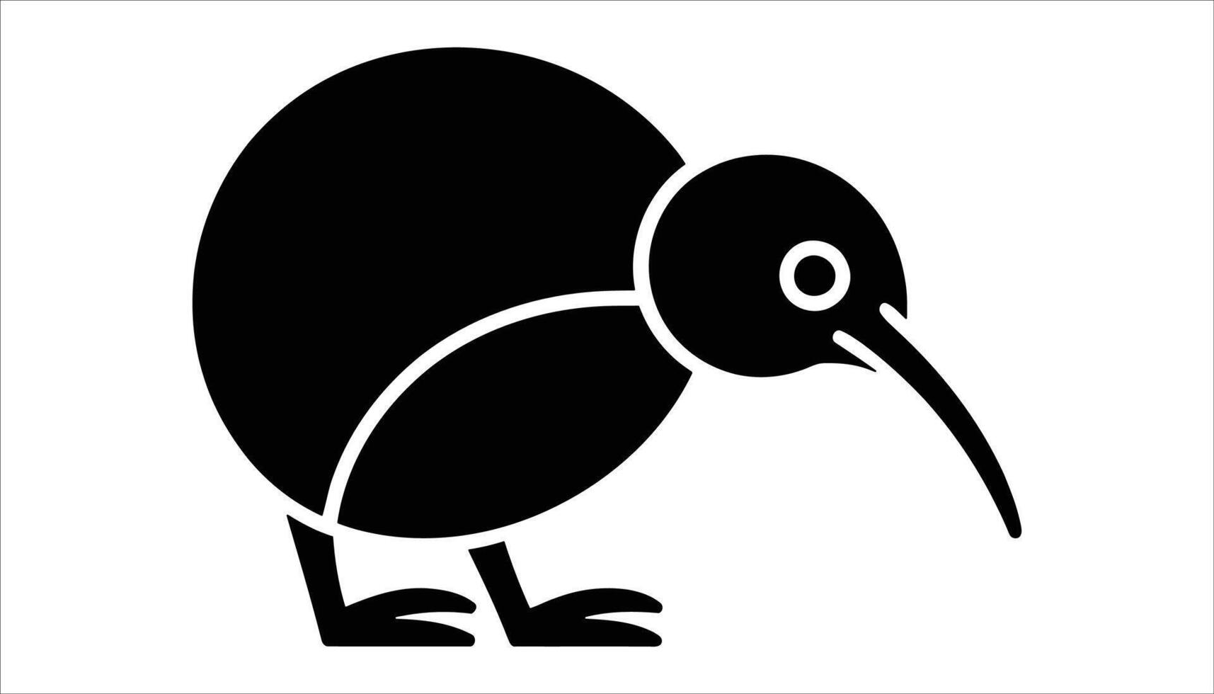 Minimalist Kiwi Bird Illustration vector