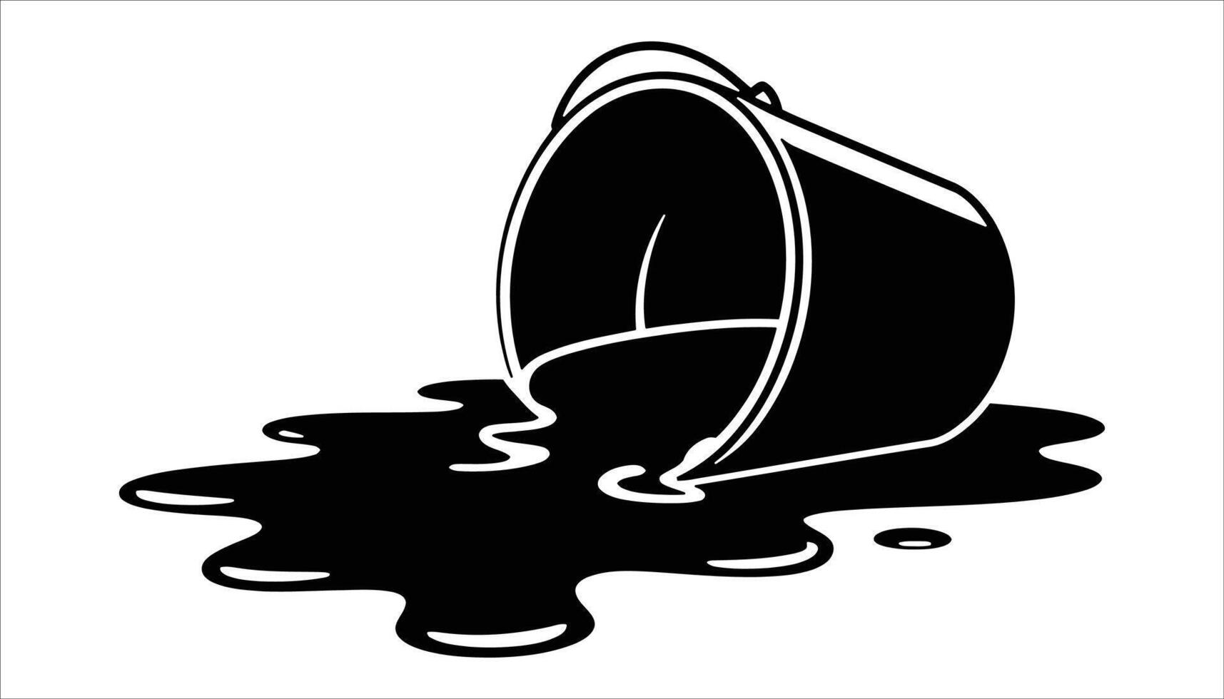 Spilled Bucket of Liquid Illustration vector