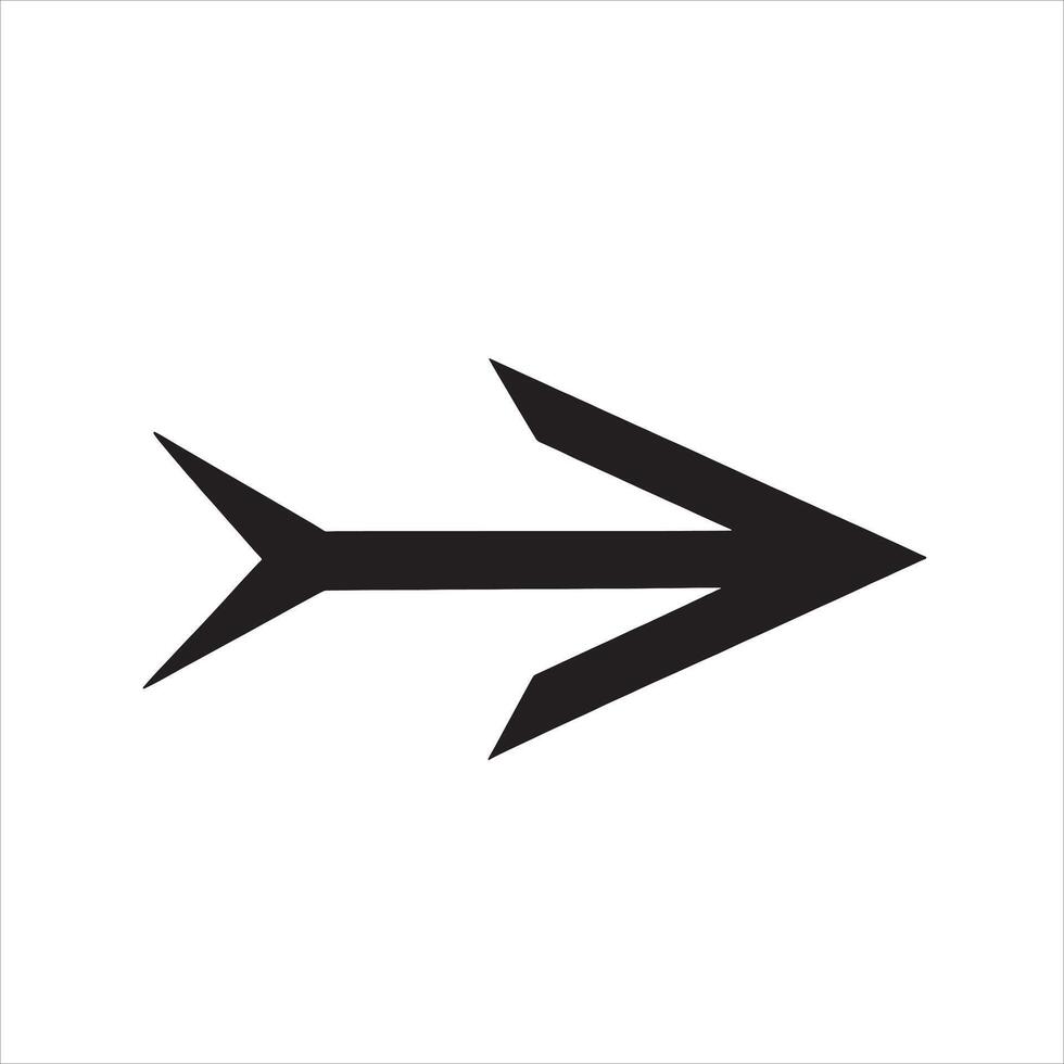 Art of black arrow pointing right isolated on white background vector