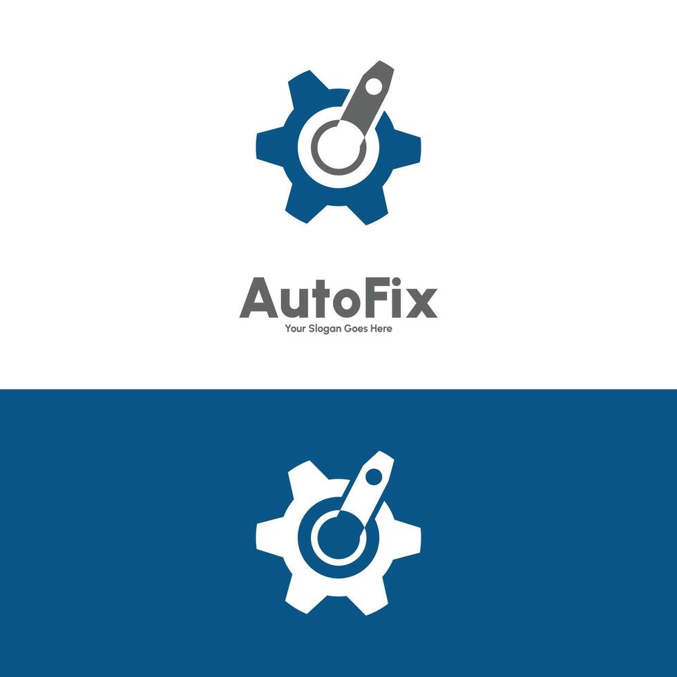 automotive repair logo, car service icon, gear and pointer symbol vector