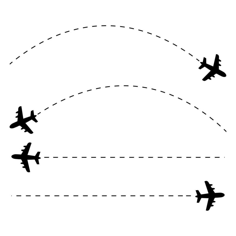 Airplanes flying in a line with a line connecting them vector