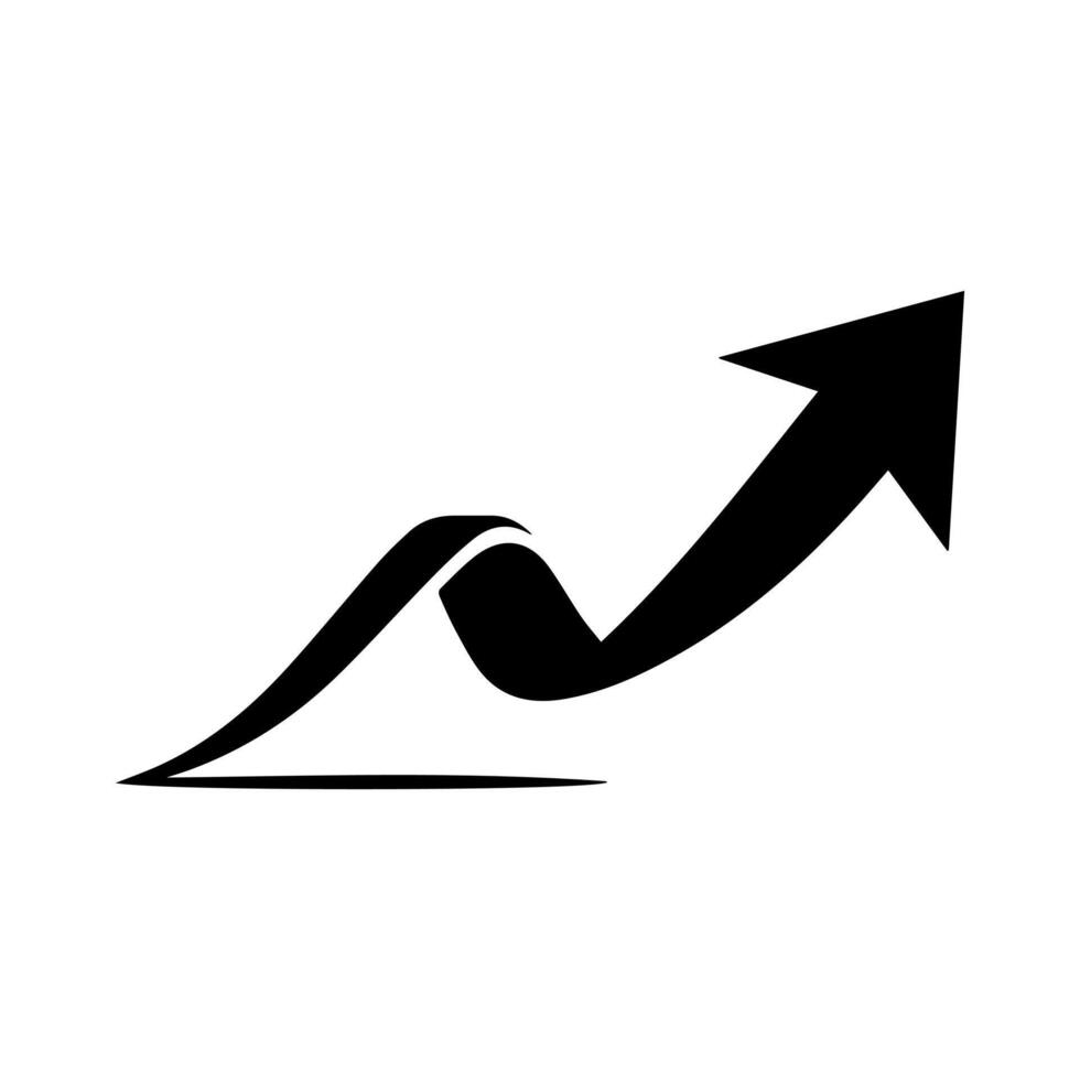 An arrow going up on a white background vector