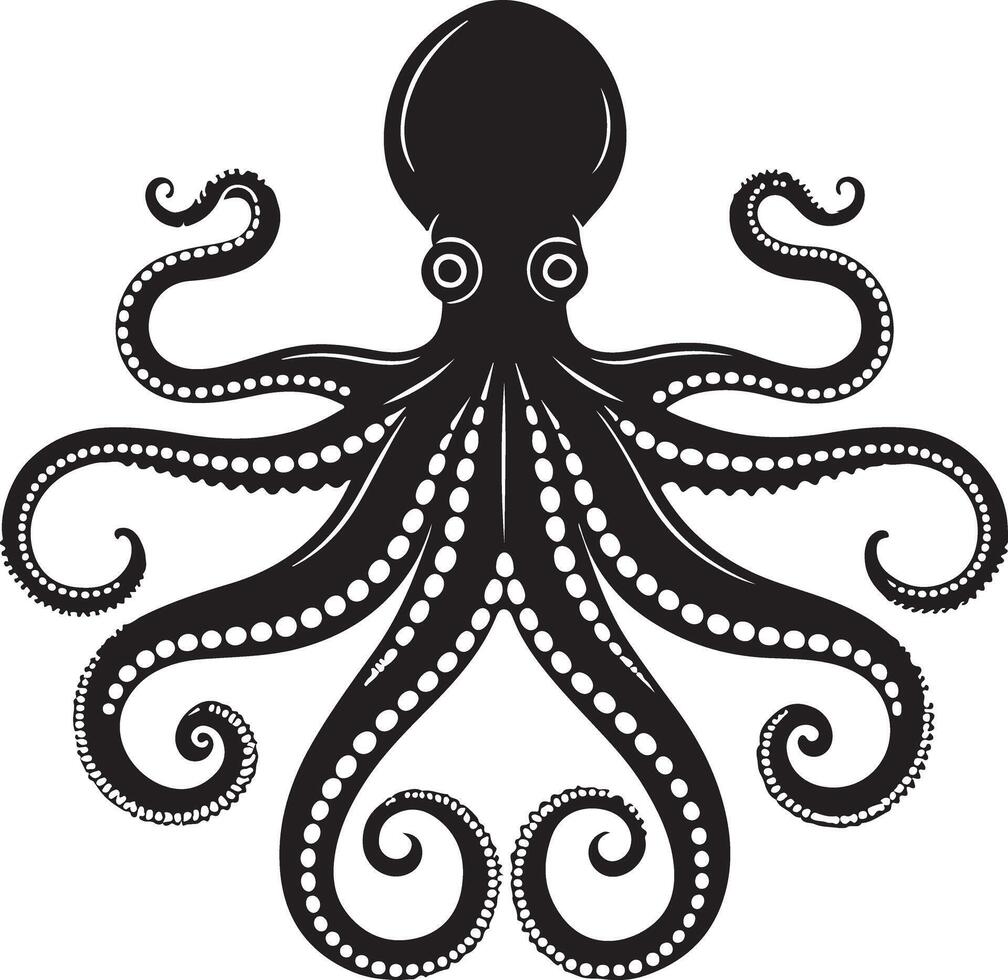 Simple Octopus Silhouette Clipart vector