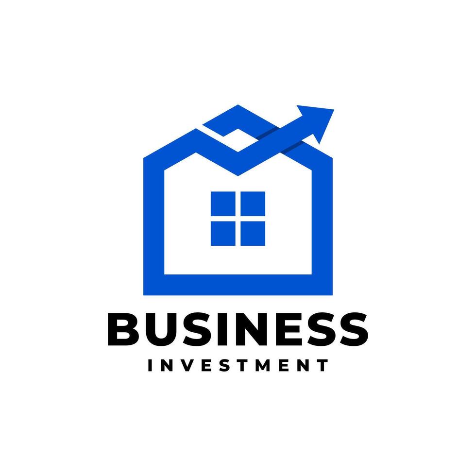 illustration of a house with a business graphic shape. house investment business logo template. vector