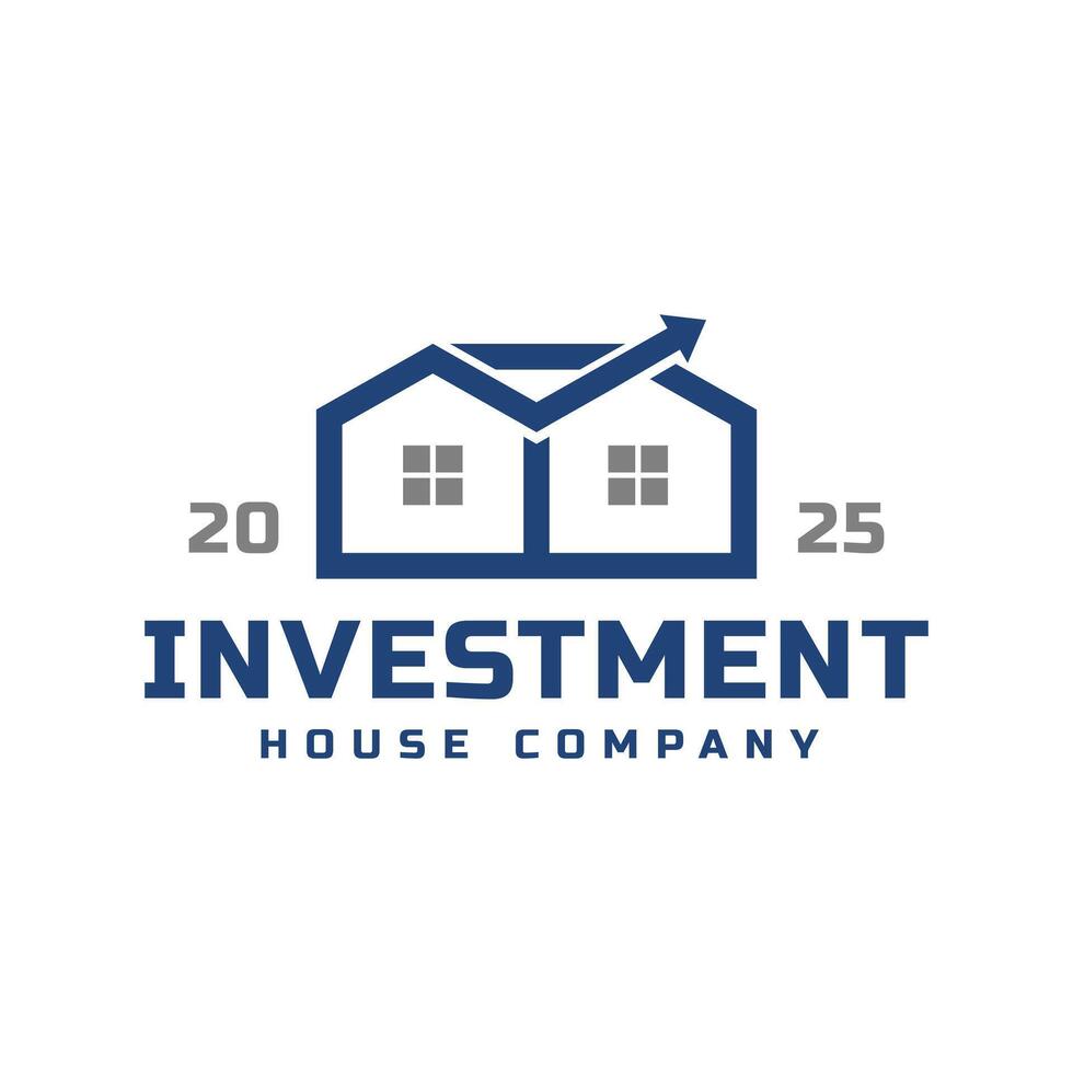 a two house with a business graphic shape. house investment business logo template. vector