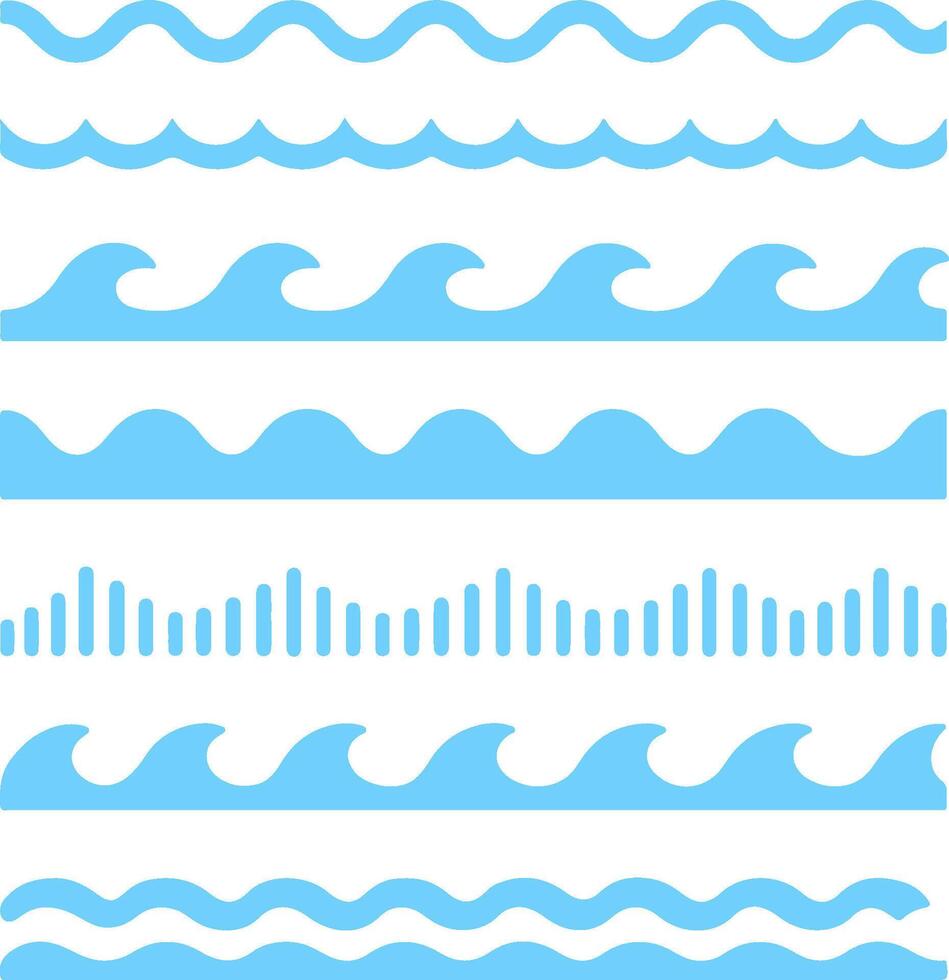 wave pattern set illustration vector