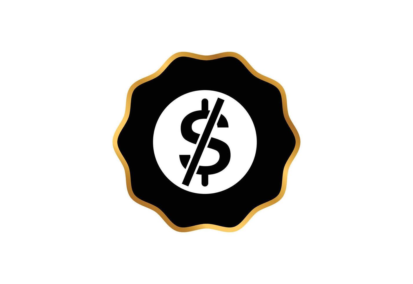 Free of charge logo design concept and black and golden color vector