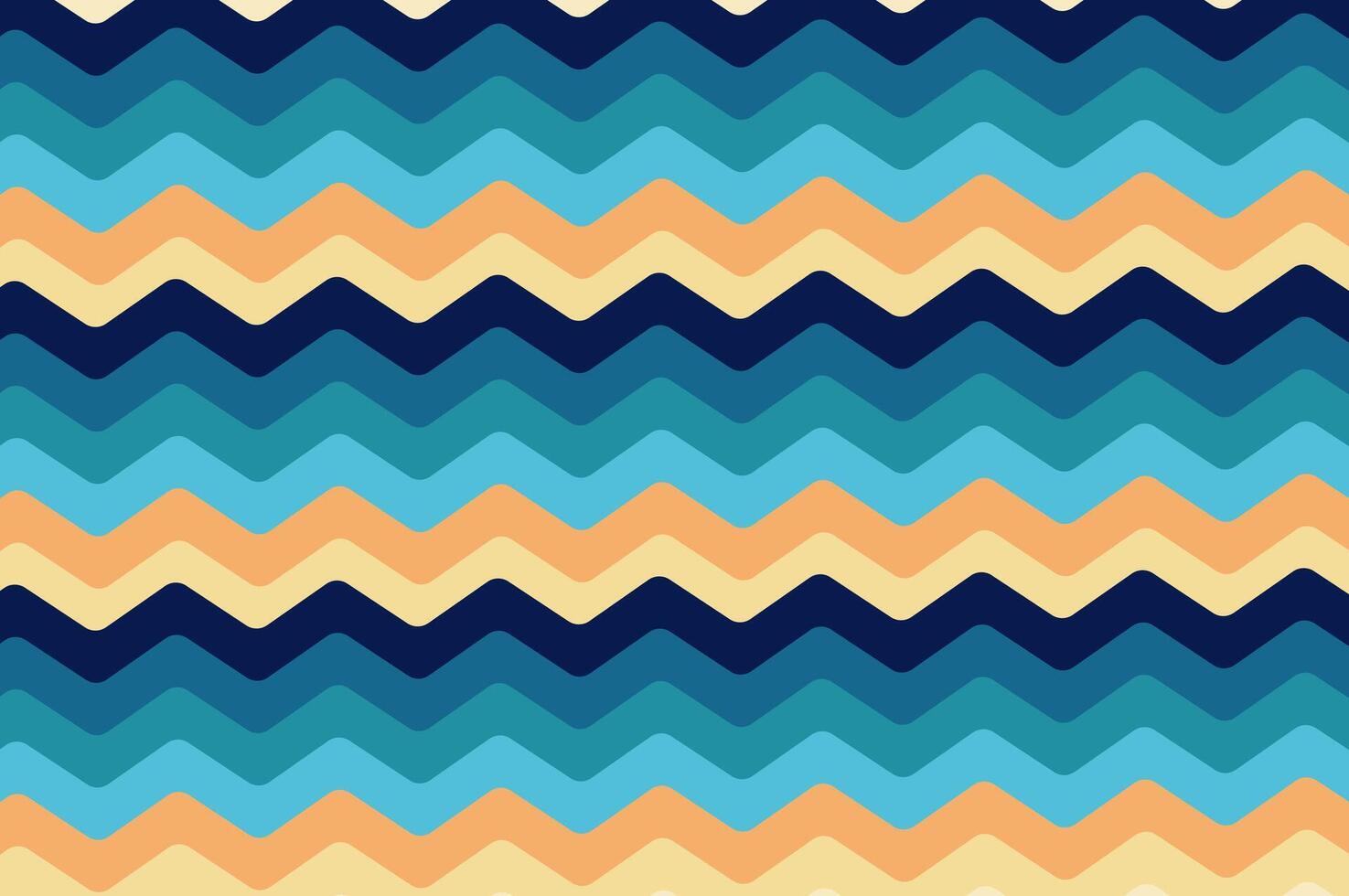 Geometric rounded wavy line striped with retro colorful. Retro style design template abstract background with copy space. vector