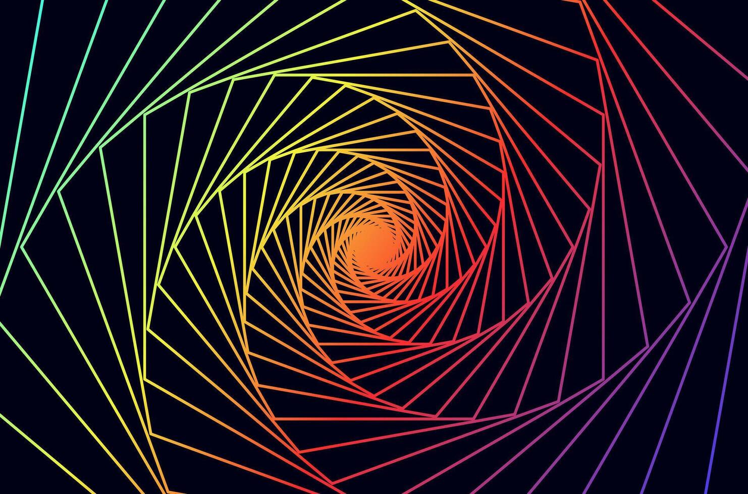 Colourful twist spiral line hole abstract background. Gradient rotate abstract line tech concept with copy space. vector