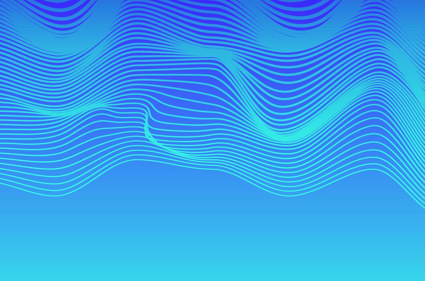 Dynamic line Blue neon wave stripes technology abstract background. Design Futuristic with motion and depth effect and copy space. vector