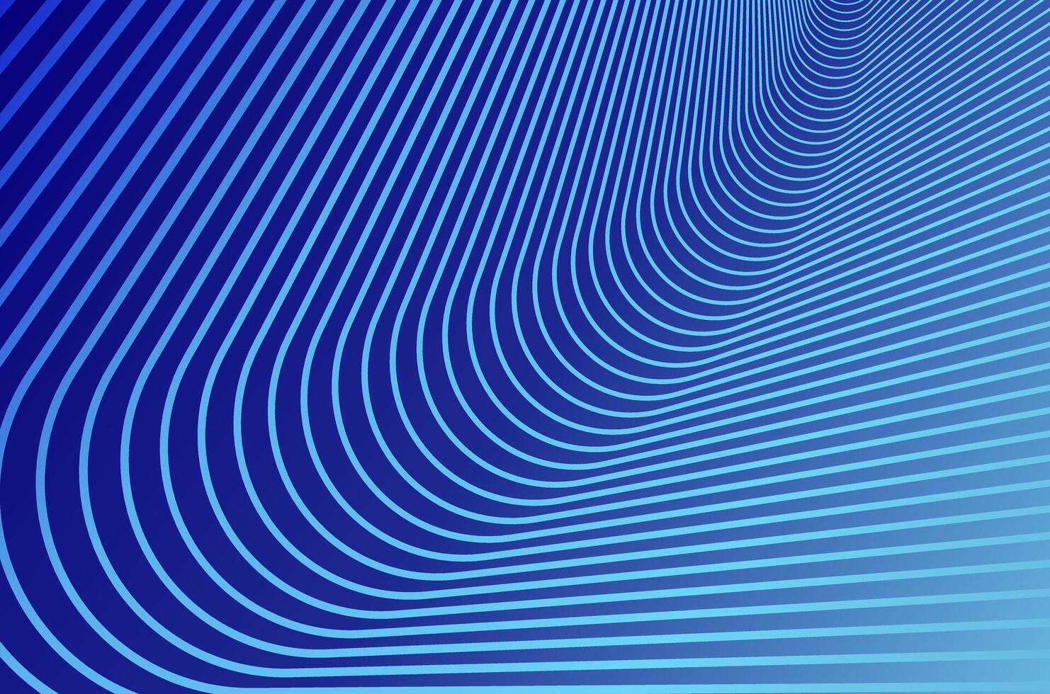 3d curved striped line perspective speed visualization dimensional abstract background. Futuristic and modern line perspective with neon blue color. vector