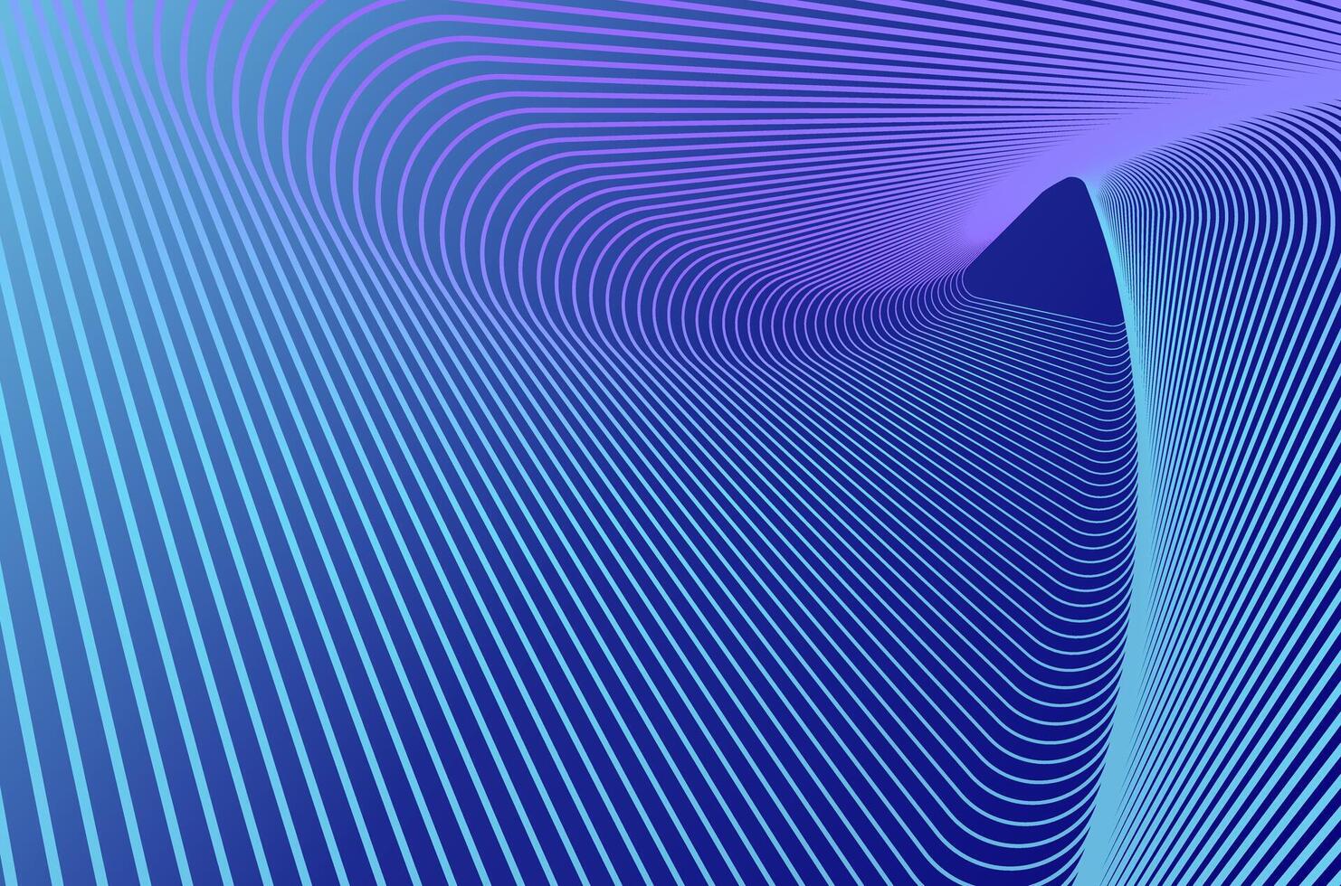 Concentric triangle line ripple swirl and spin rotate pattern tech abstract background with neon vibrant colours. Technology, science and futuristic background with copy space. vector
