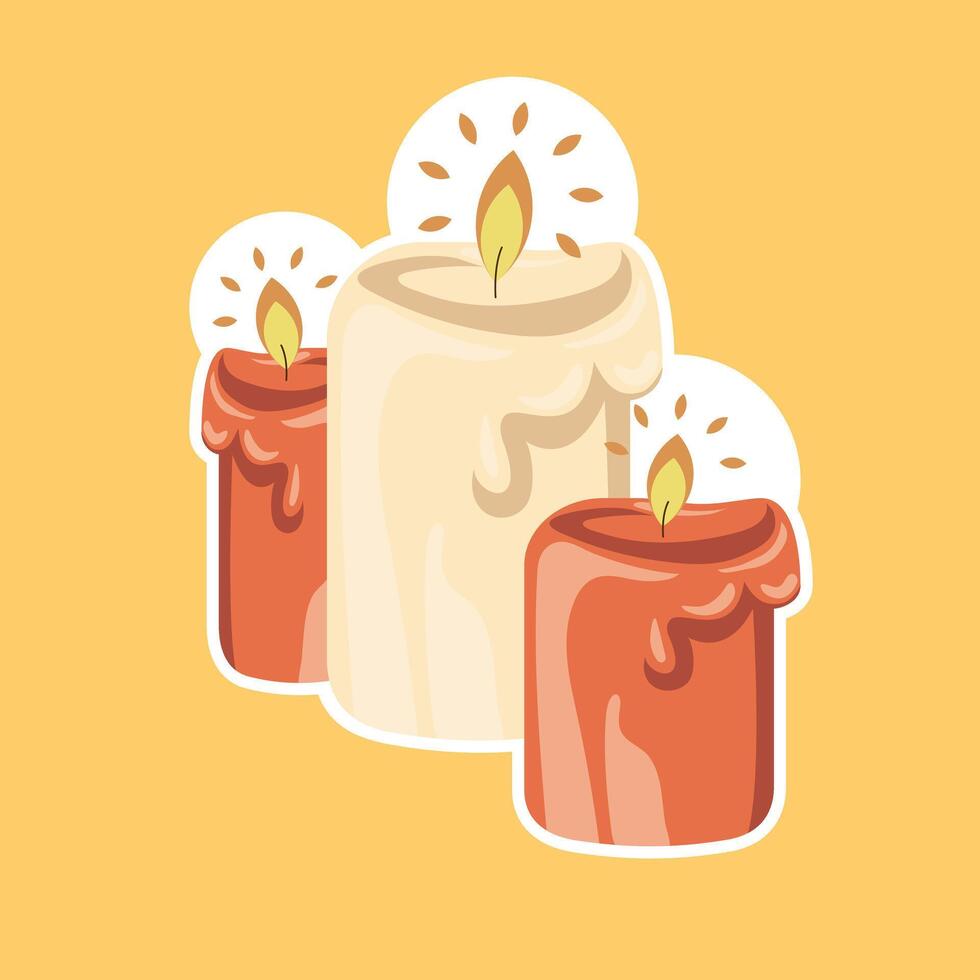 Autumn Candle lights vector