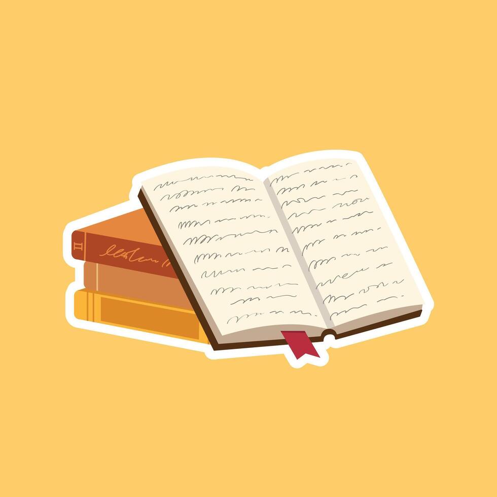 Autumn pile of books vector