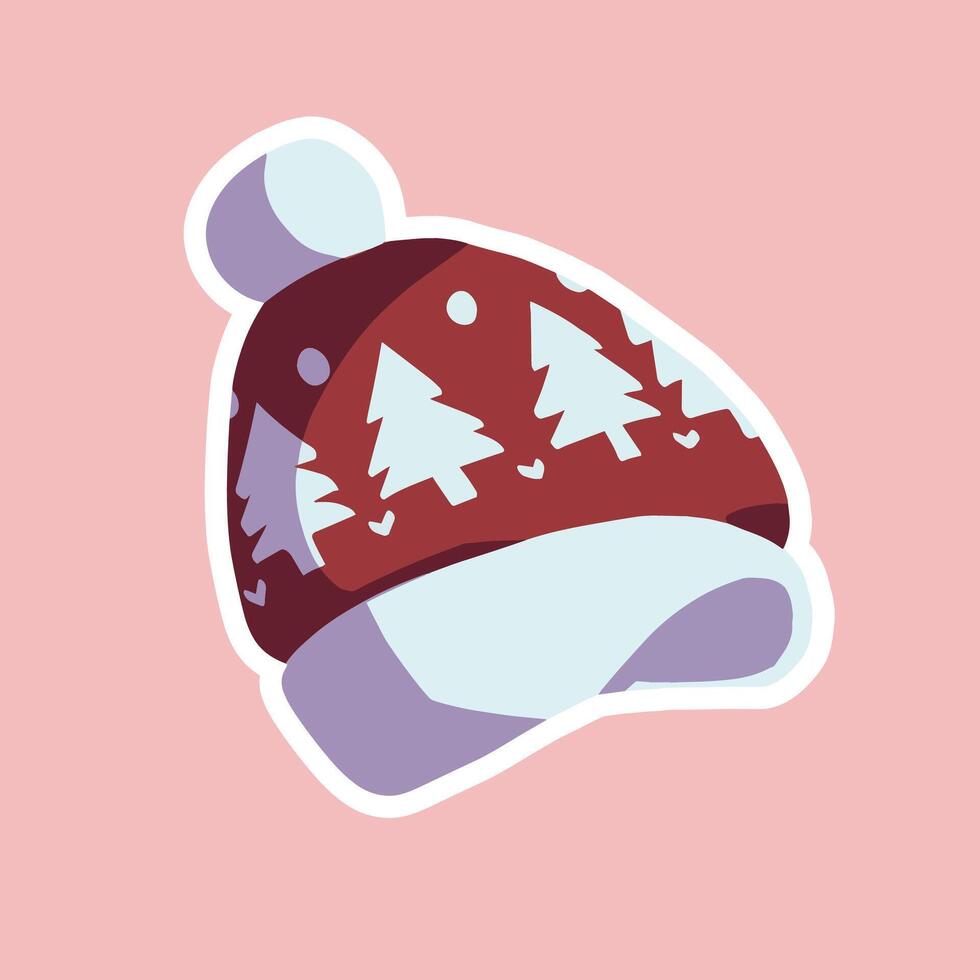 Winter beanie hat vector