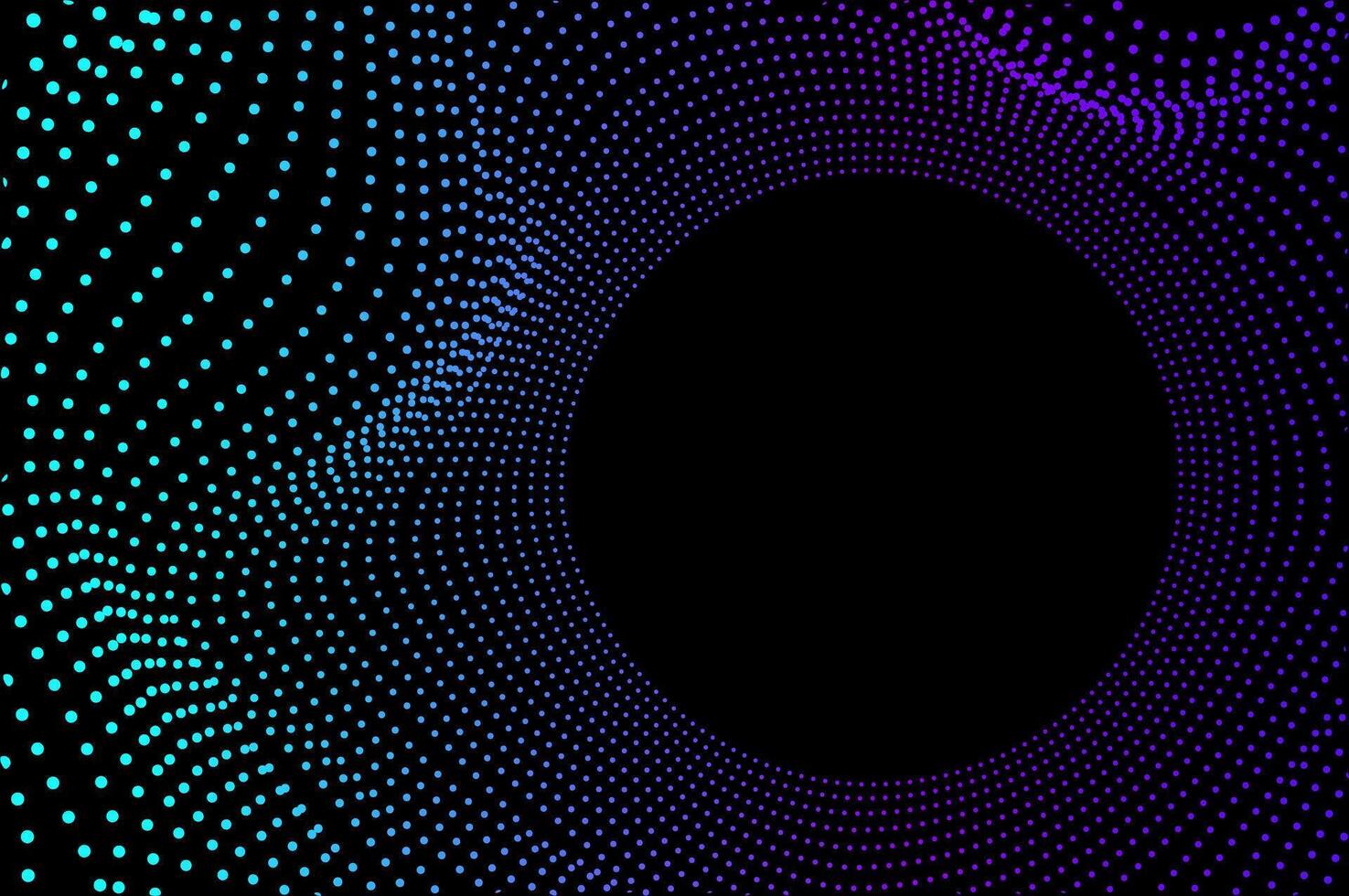 Science dust Tunnel Big data dots wave tech. Sound wave 3d concept abstract background with gradient color. vector