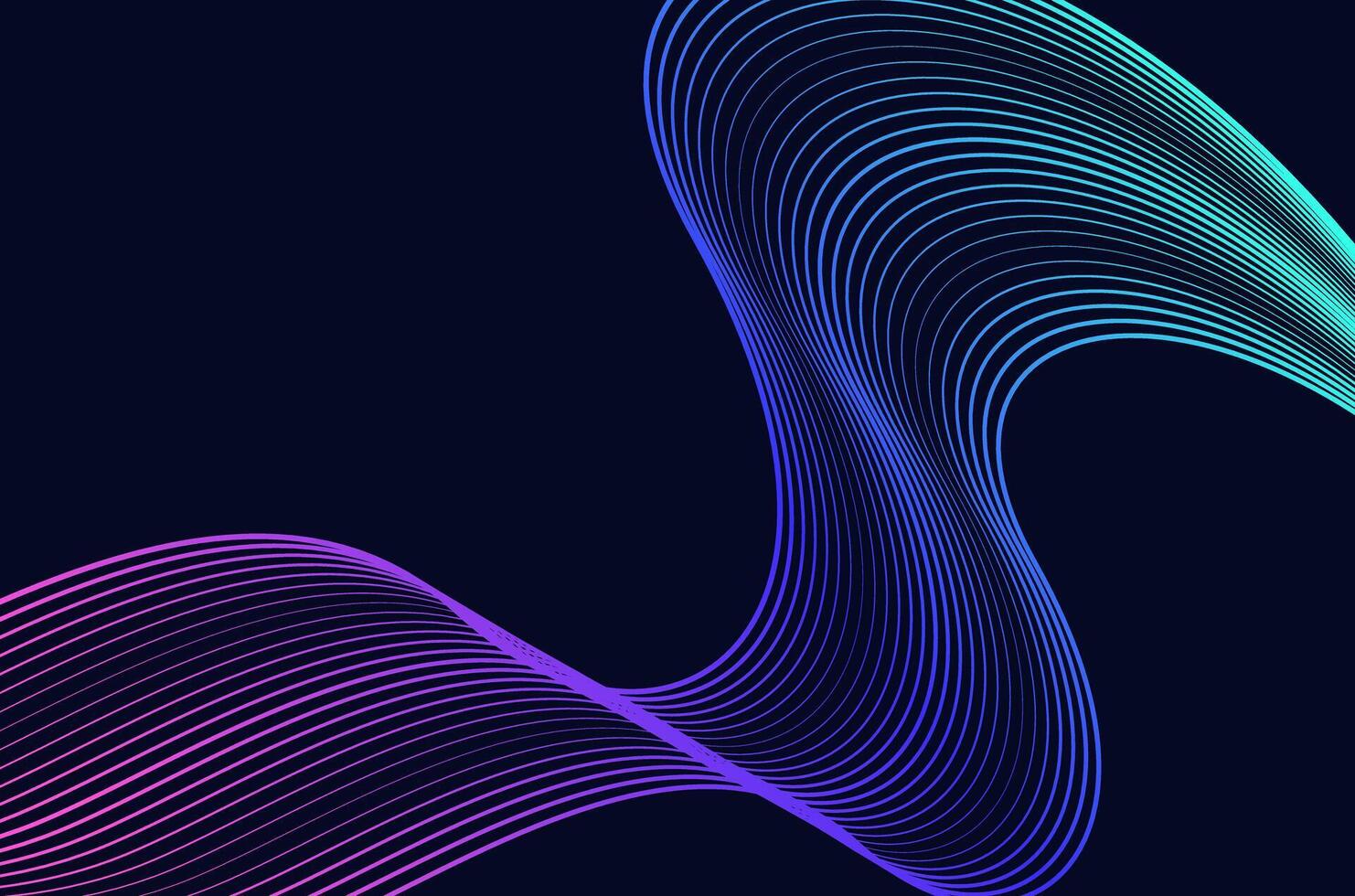 Abstract swirl stripes line colourful on black background. Luxury, bright and modern concept with copy space. vector