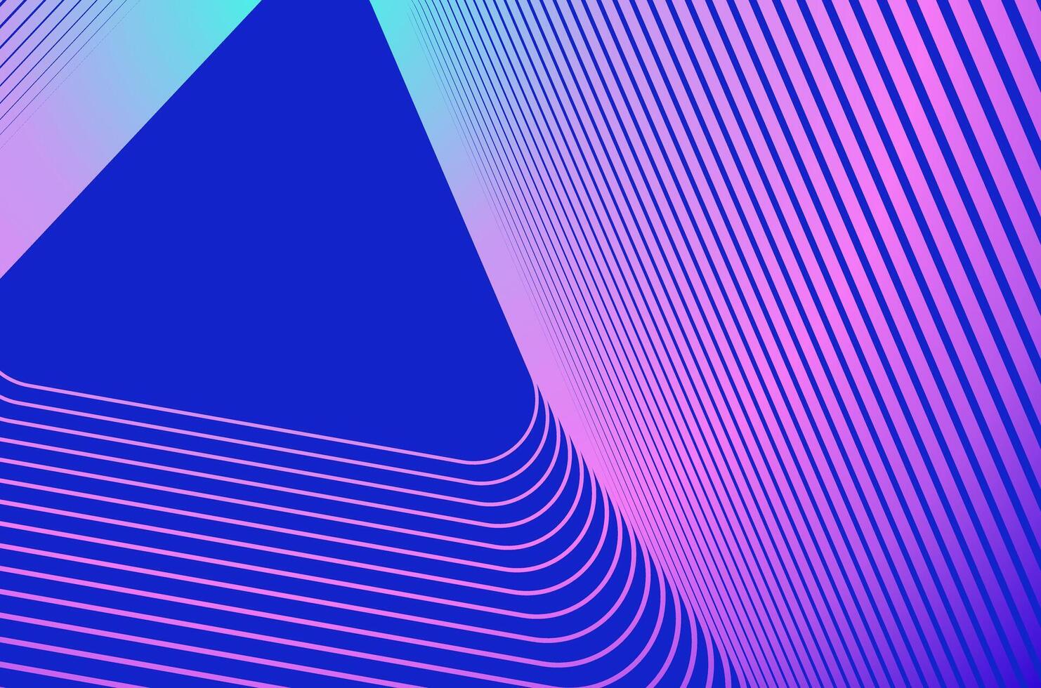 Triangle concentric line ripple pattern tech abstract background and neon vibrant colours. Technology, science and futuristic background with copy space. vector