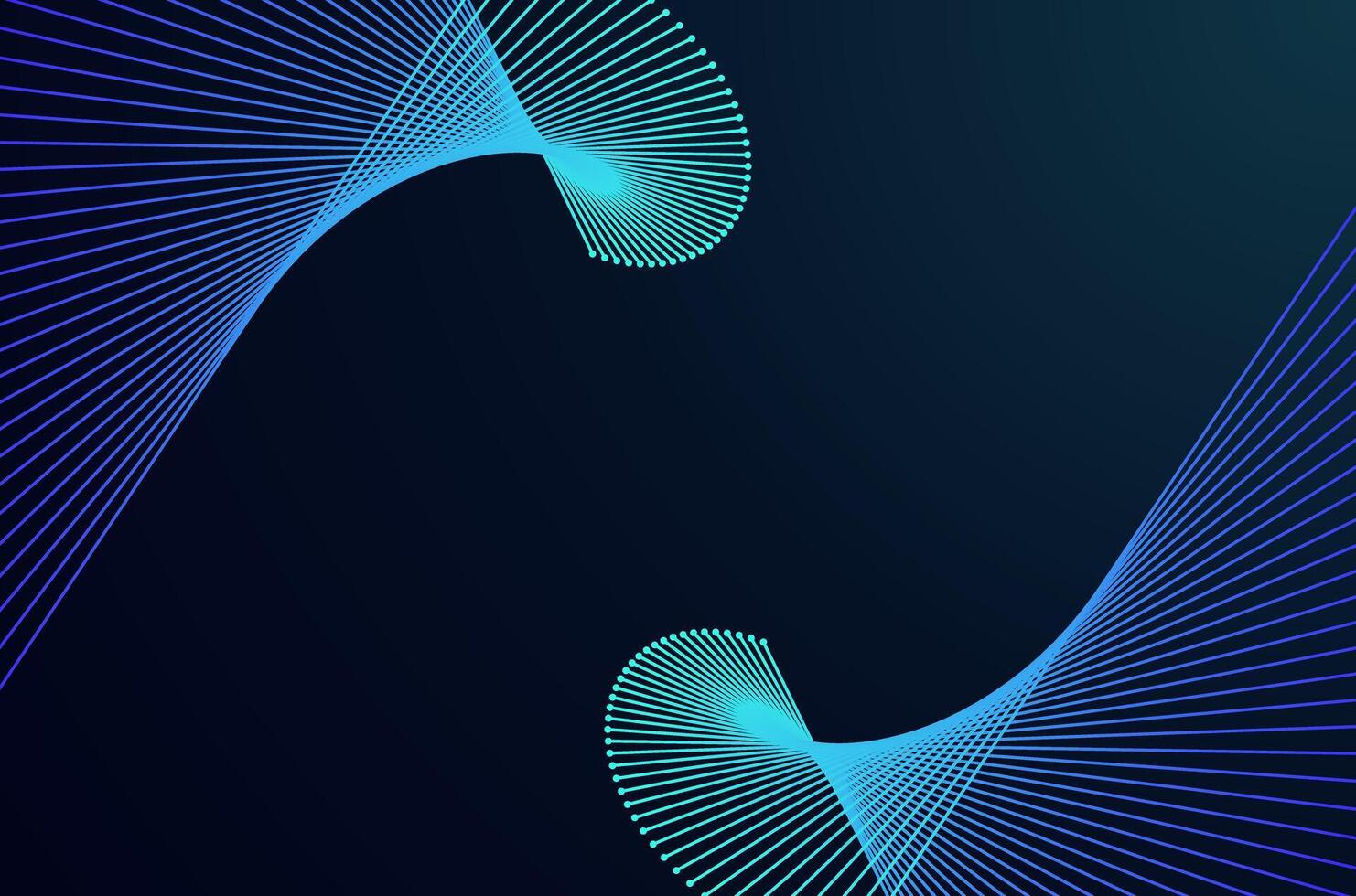 Futuristic motion flow fiber line data across tech gradient neon color. Technonoly spiral lines pattern abstract background with copy space. vector