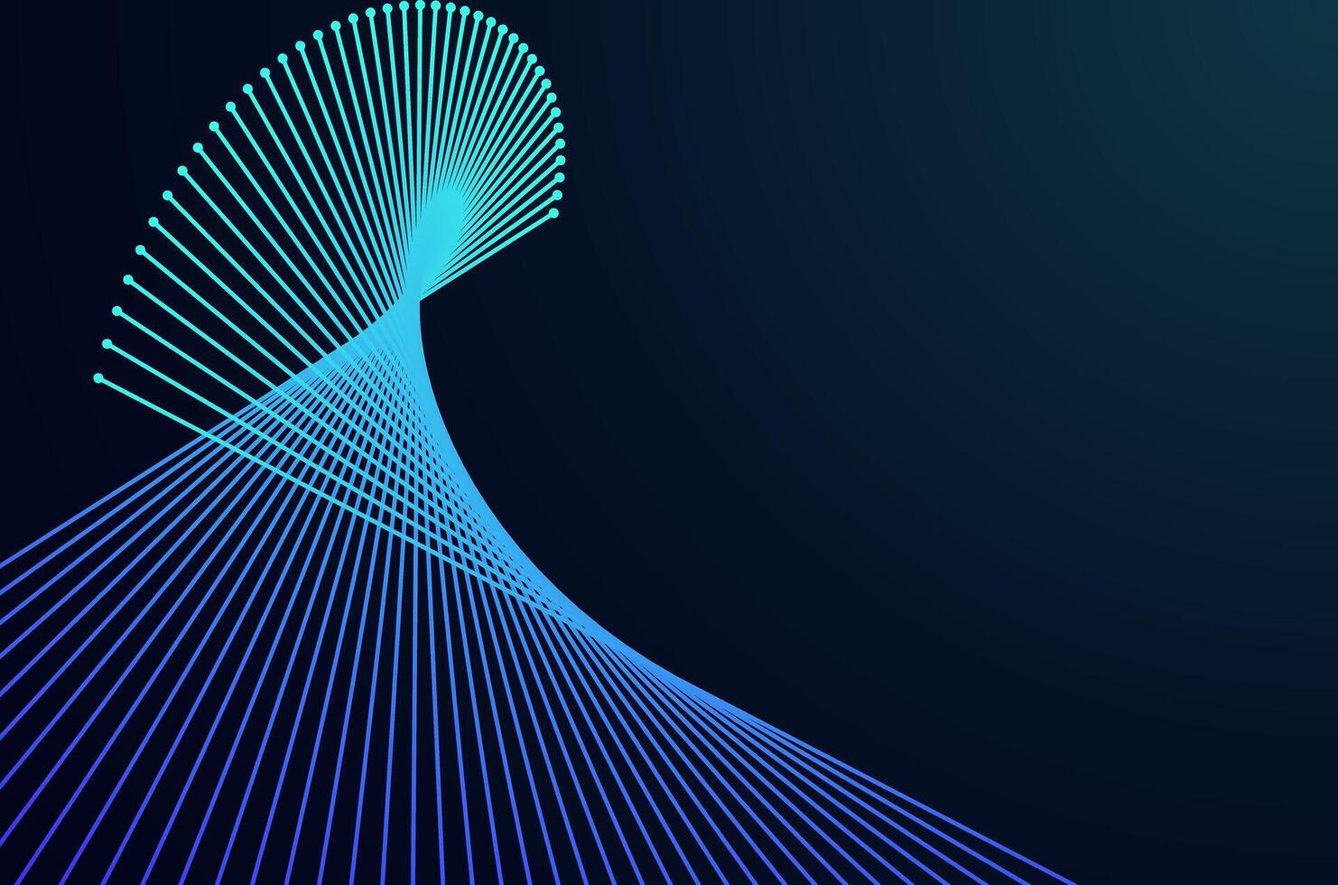 Futuristic motion fiber line data across tech gradient neon color. Technonoly spiral lines pattern abstract background with copy space. vector