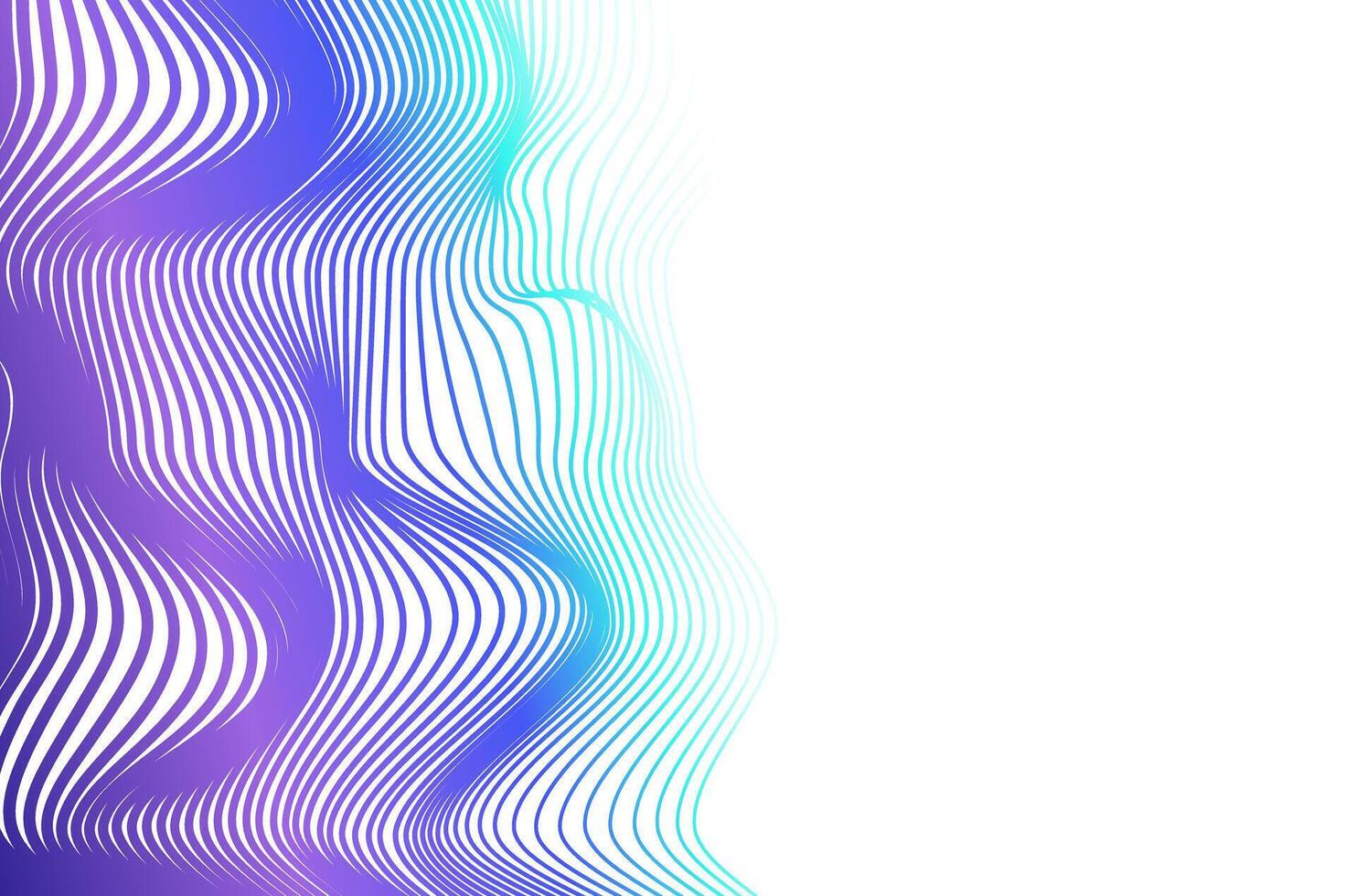 Dynamic line colorful neon wave stripes technology abstract background. Futuristic design with motion and depth effect and copy space. vector