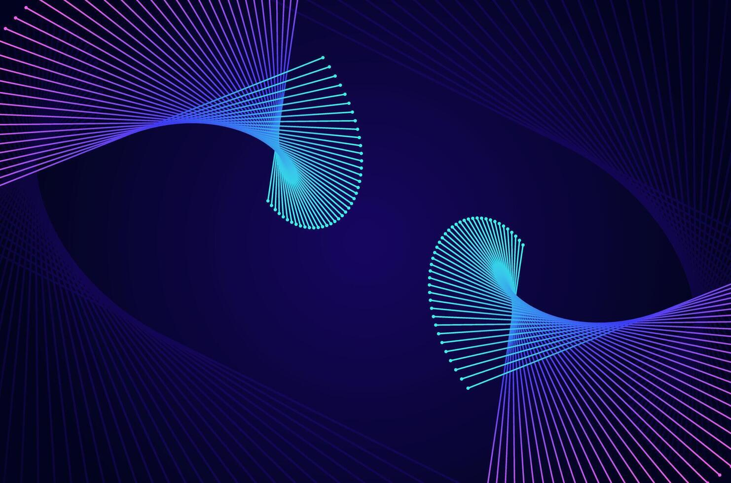 Futuristic fiber line data across tech gradient neon color. Technonoly spiral lines pattern abstract background with copy space. vector