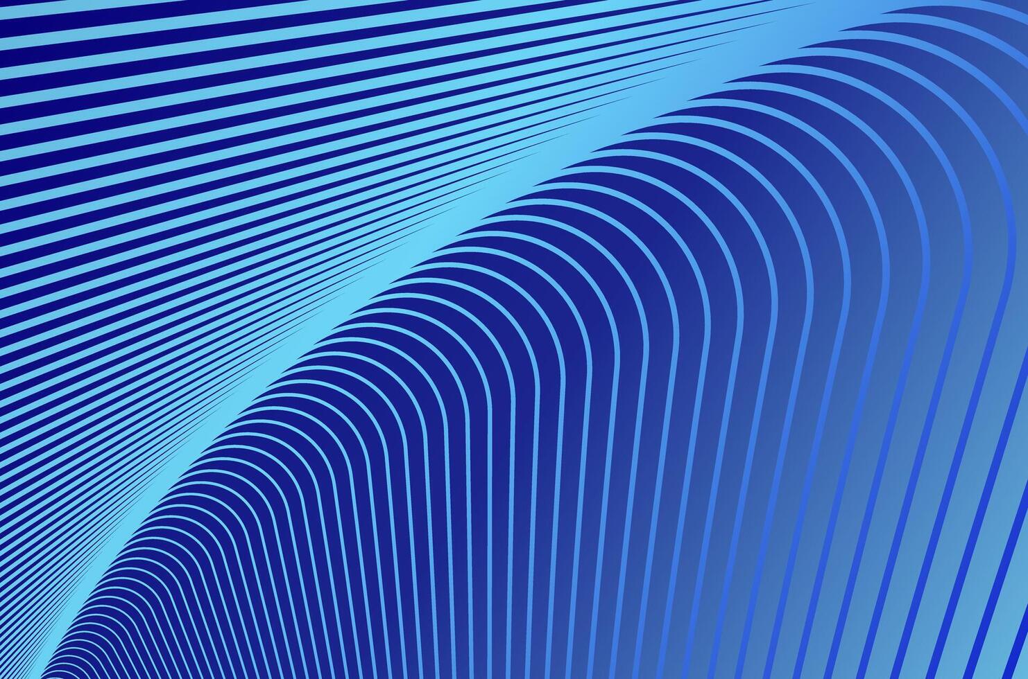 curved striped 3d line perspective speed visualization dimensional abstract background. Futuristic and modern line perspective with neon blue color. vector